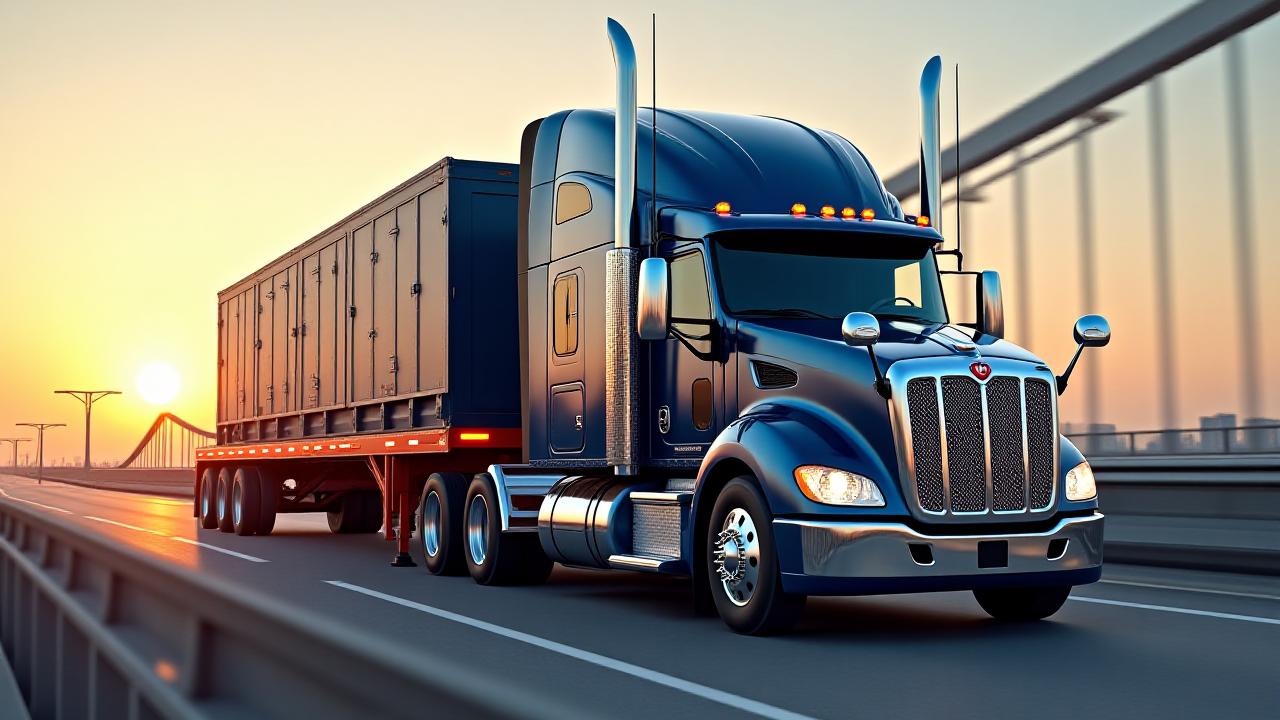 Heavy utility equipment secured on an MDH flatbed trailer
