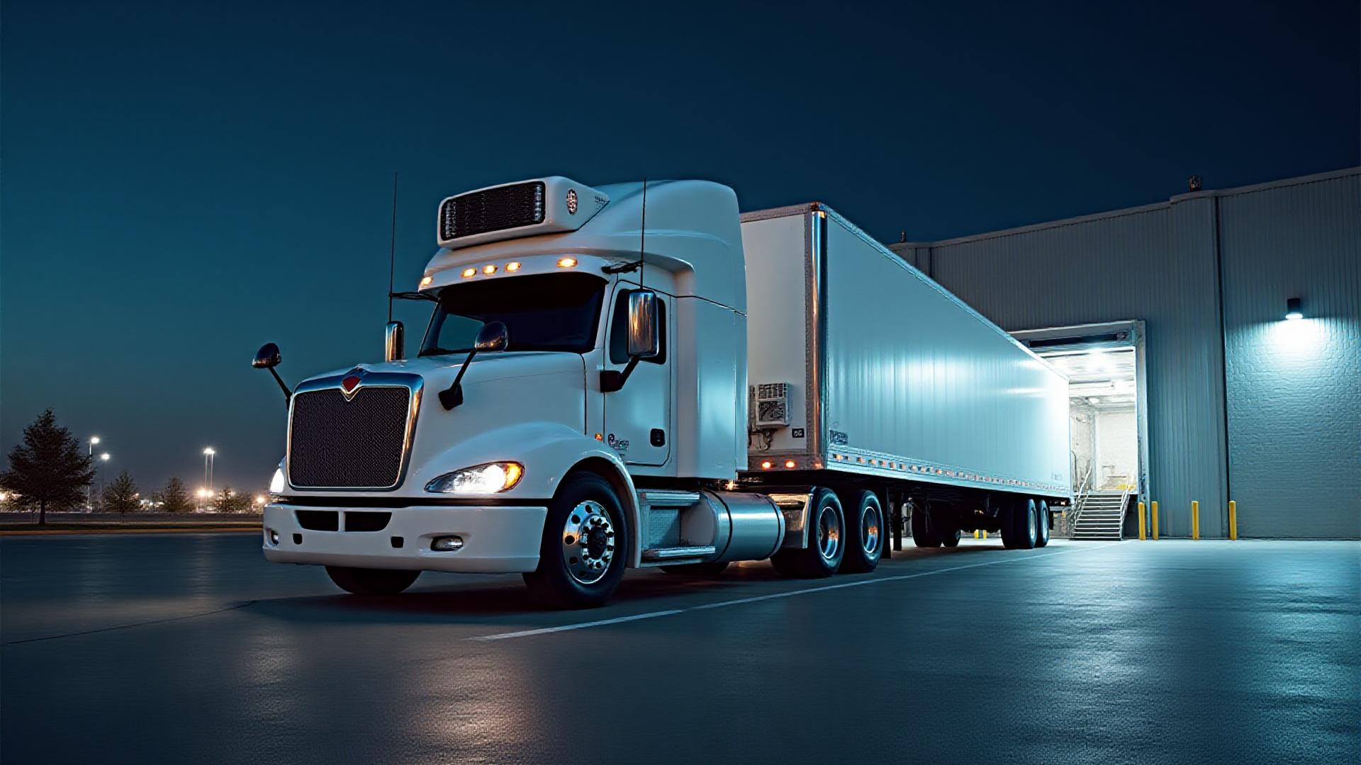 Modern MDH refrigerated trailer at a high-tech loading dock